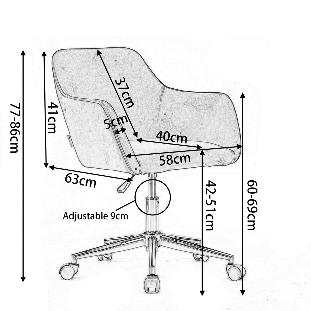 Adjustable Height Swivel Executive Chair, Dark Blue