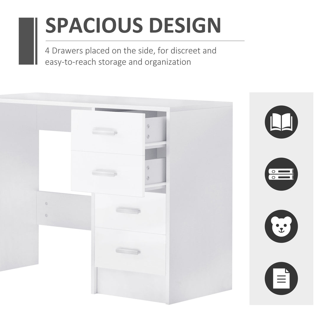 HOMCOM Writing Desk with 4 Drawers