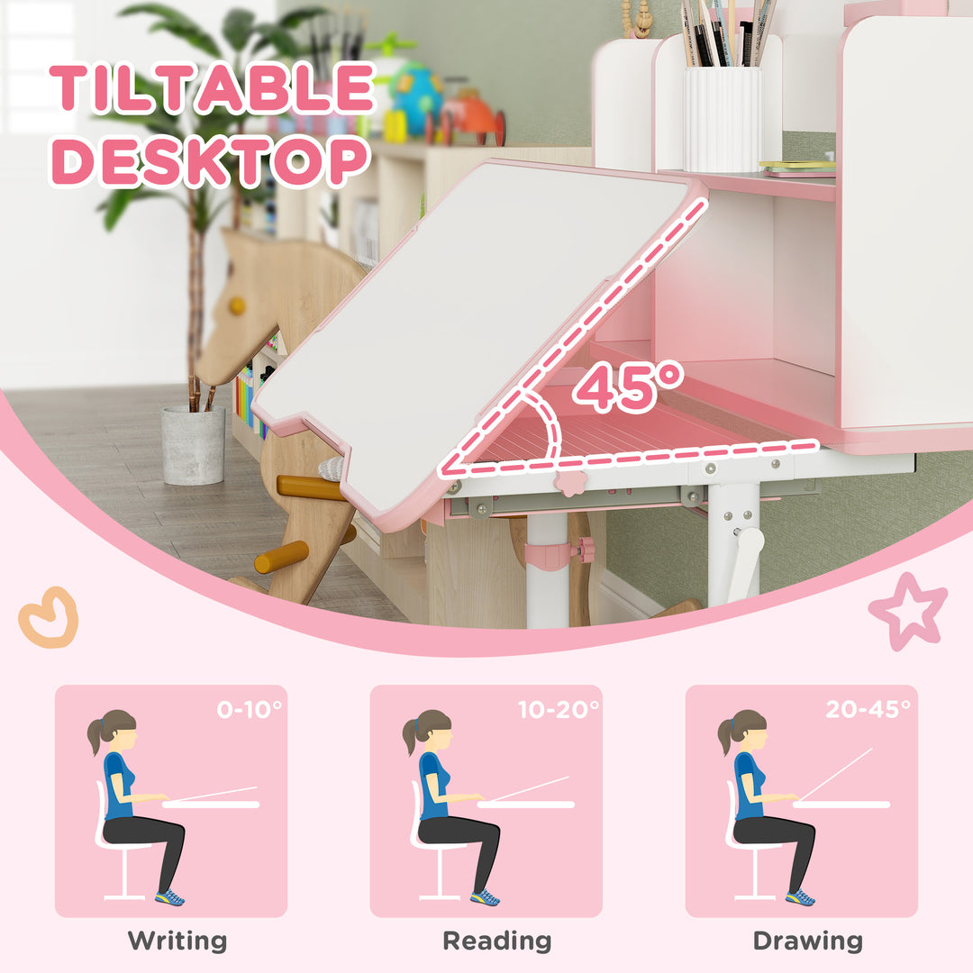 Height Adjustable Kids Desk and Chair Set