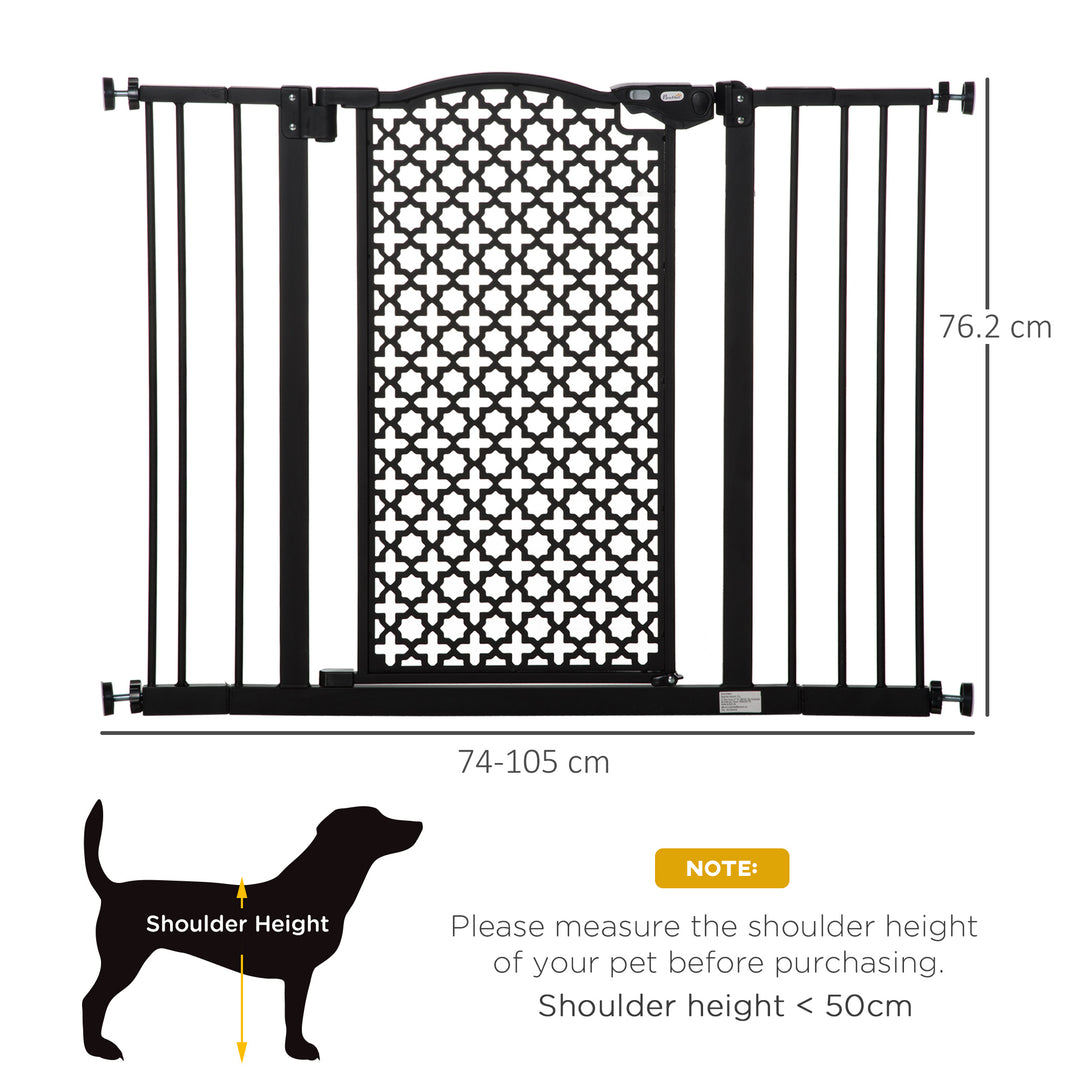 74-105 cm Pet Safety Gate Barrier Stair Pressure Fit with Auto Close and Double Locking for Doorways