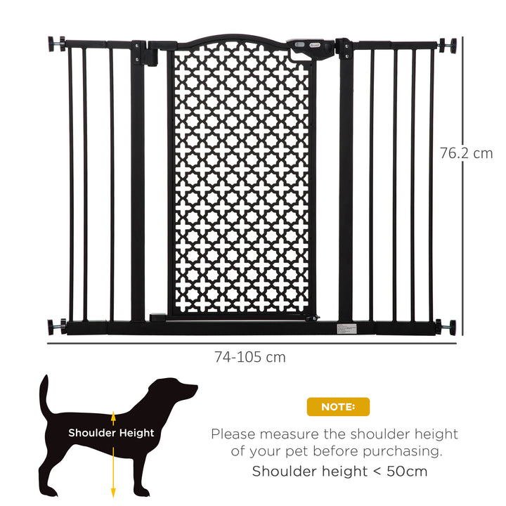 74-105 cm Pet Safety Gate Barrier Stair Pressure Fit with Auto Close and Double Locking for Doorways