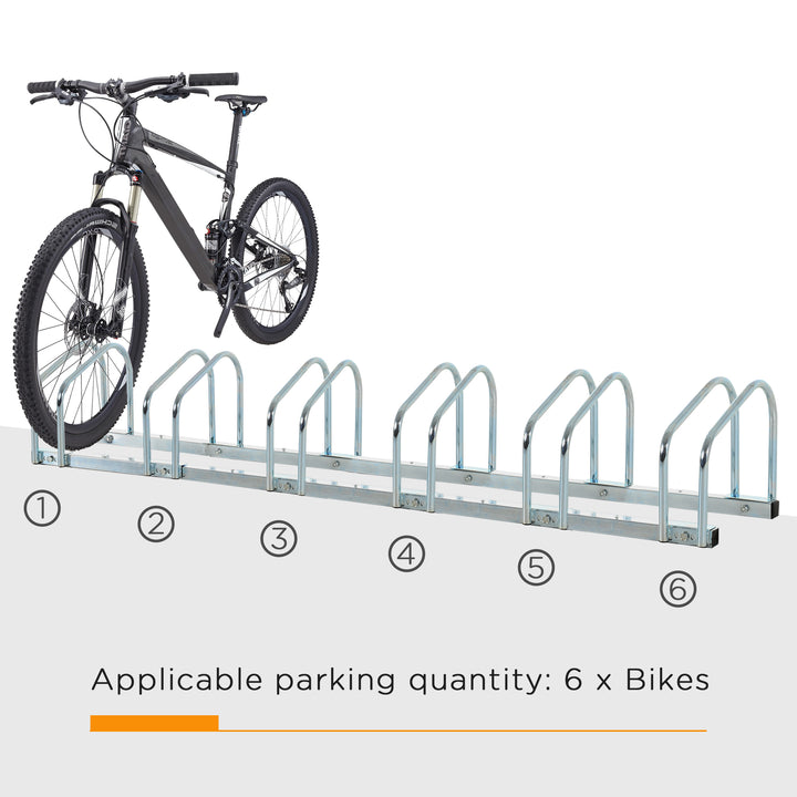 Bike Stand Parking Rack Floor or Wall Mount Bicycle Cycle Storage Locking Stand 179L x 33W x 27H (6 Racks