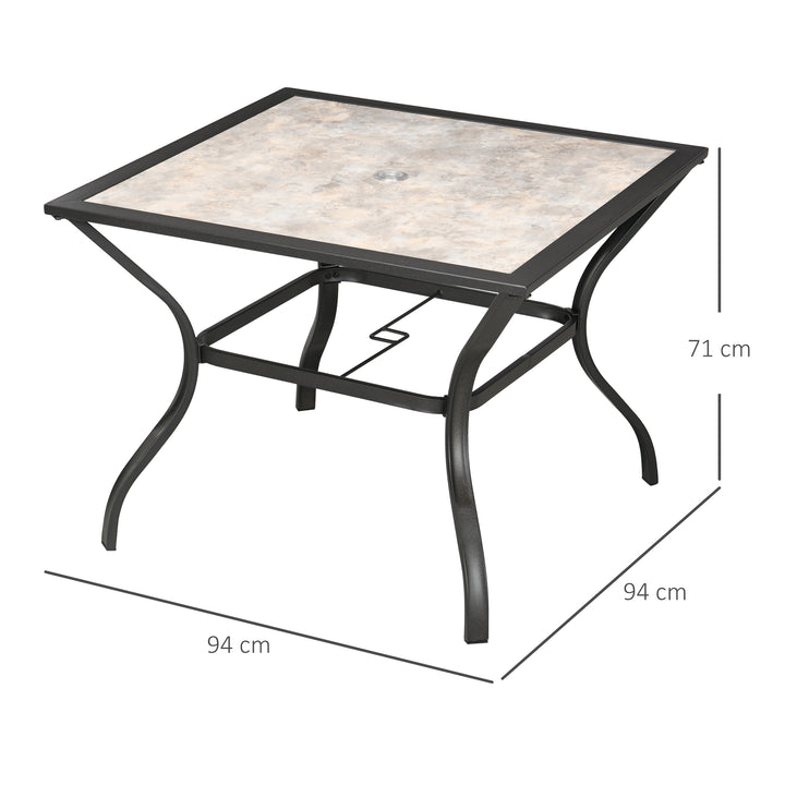 Outdoor Dining Table with Parasol Hole