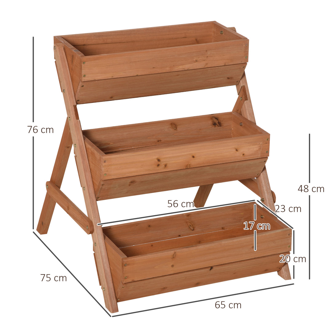 3 Tier Raised Garden Bed Wooden Elevated Planter Box Kit