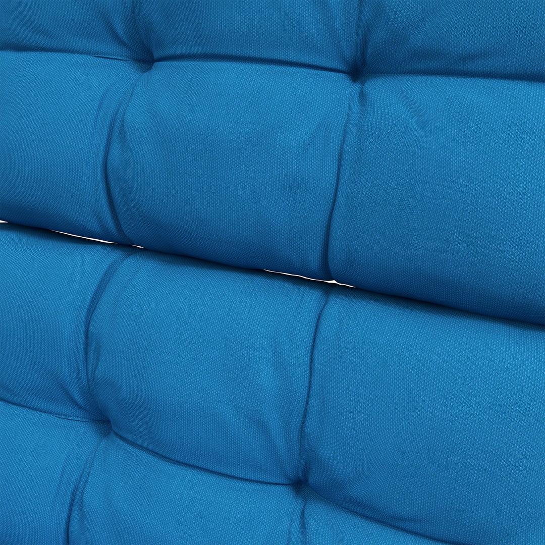 Garden Seating Comfort: Plush Turquoise Cushions with Backrest Ties for Patio Bliss