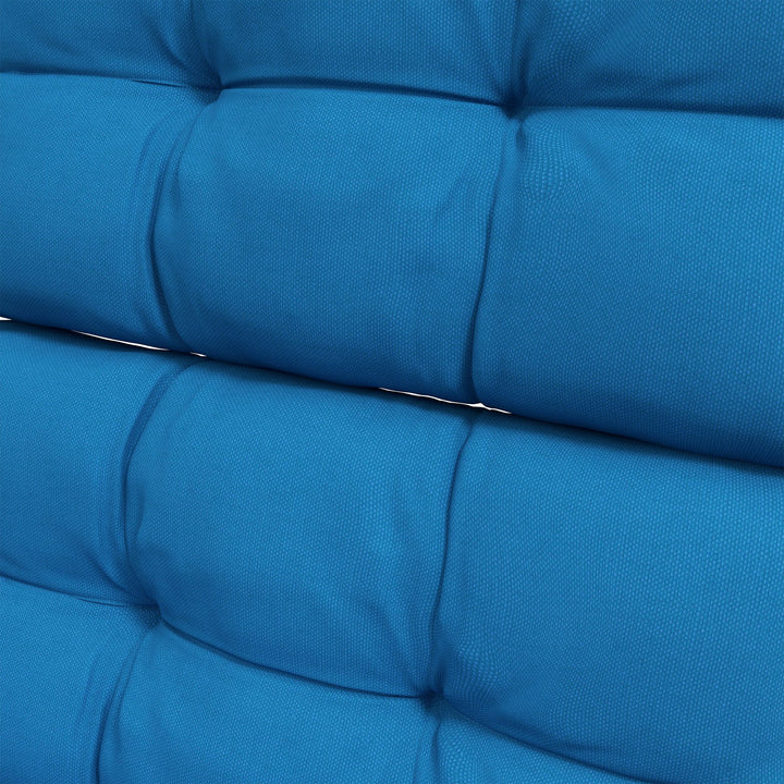 Garden Seating Comfort: Plush Turquoise Cushions with Backrest Ties for Patio Bliss