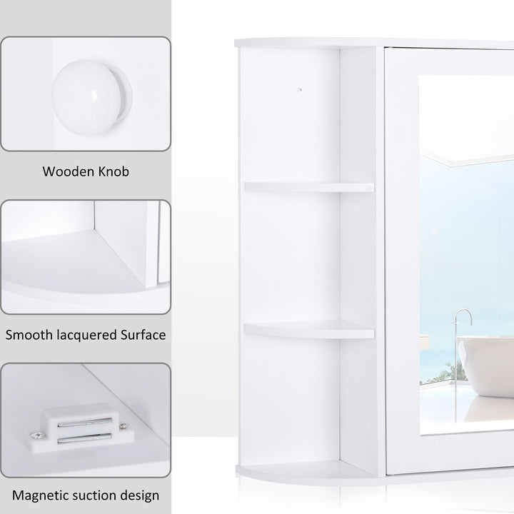 HOMCOM Bathroom Wall Cabinet with Side Shelves