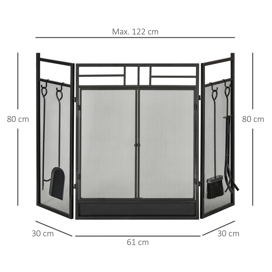 3 Panel Folding Fire Guard