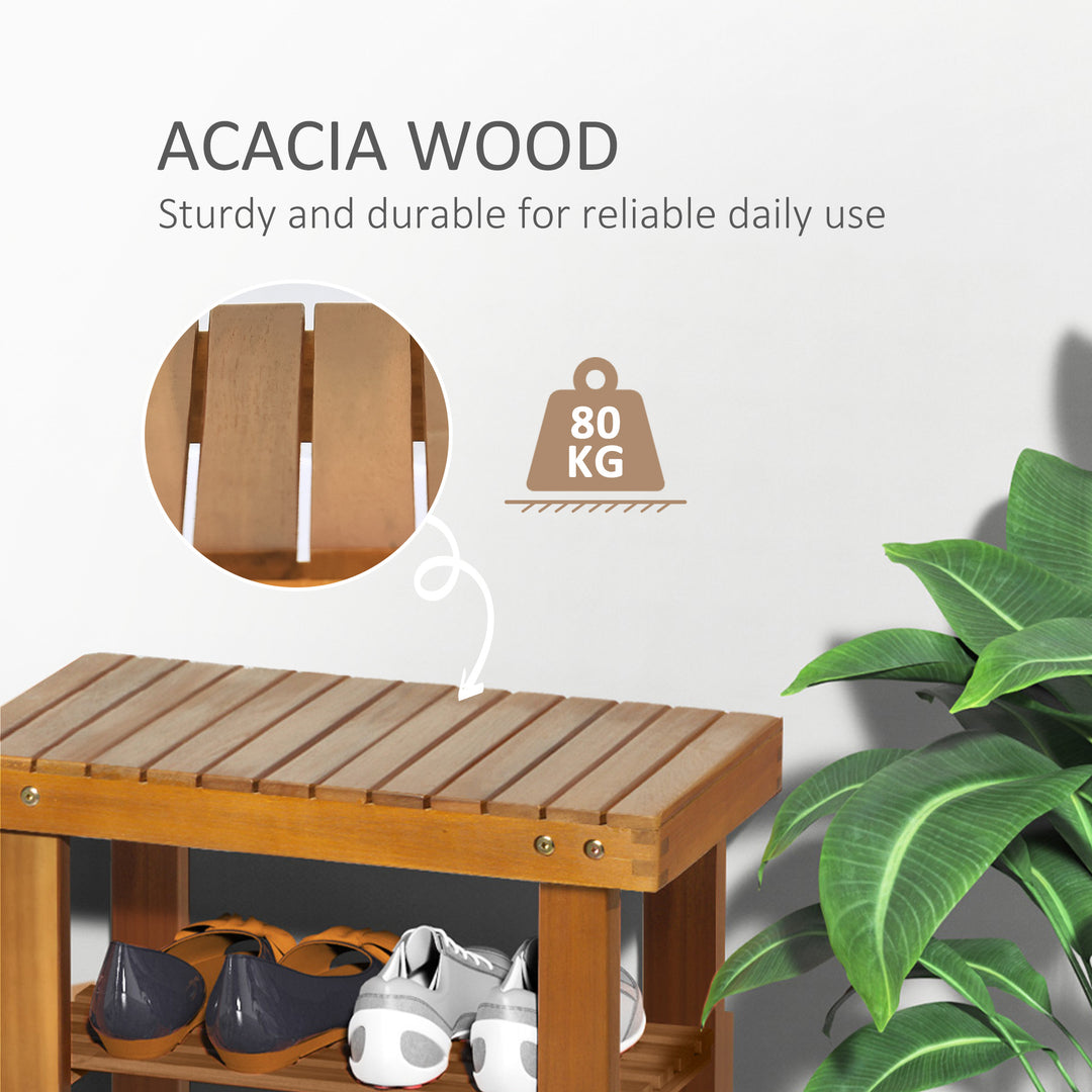 Acacia Wood Shoe Bench