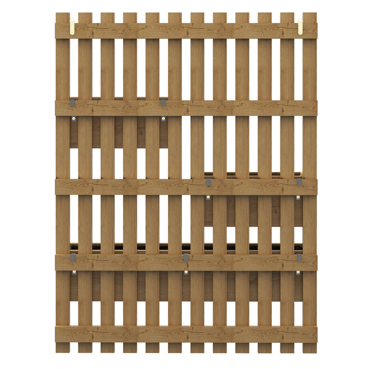 Set of 2 Wall-mounted Wooden Garden Planters with Trellis