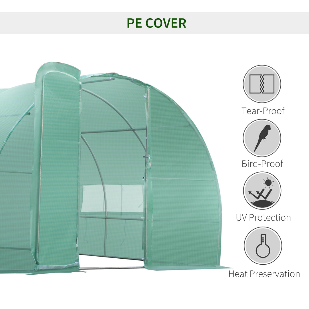 Polytunnel Greenhouse with Metal Hinged Door