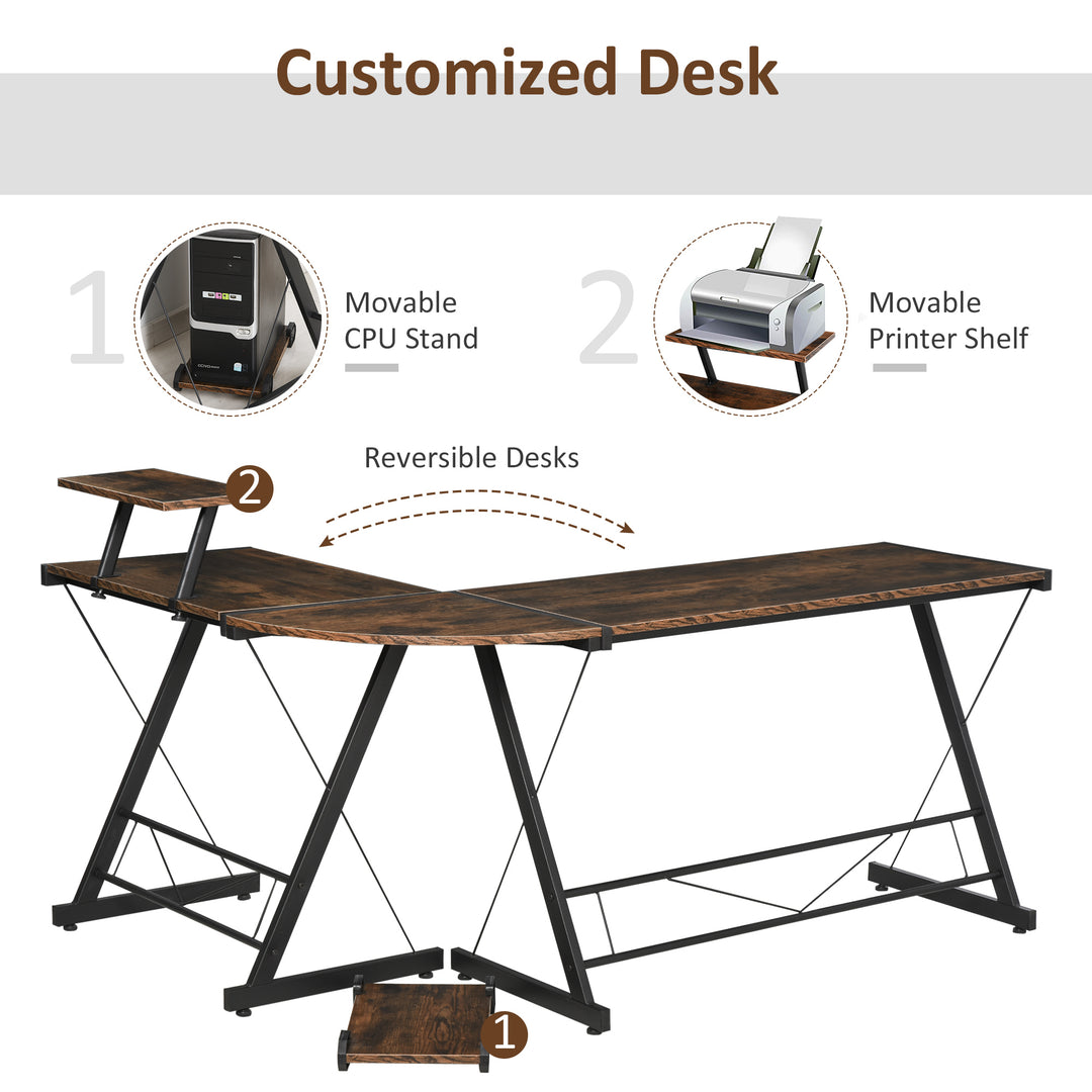 HOMCOM L-Shaped Gaming Desk