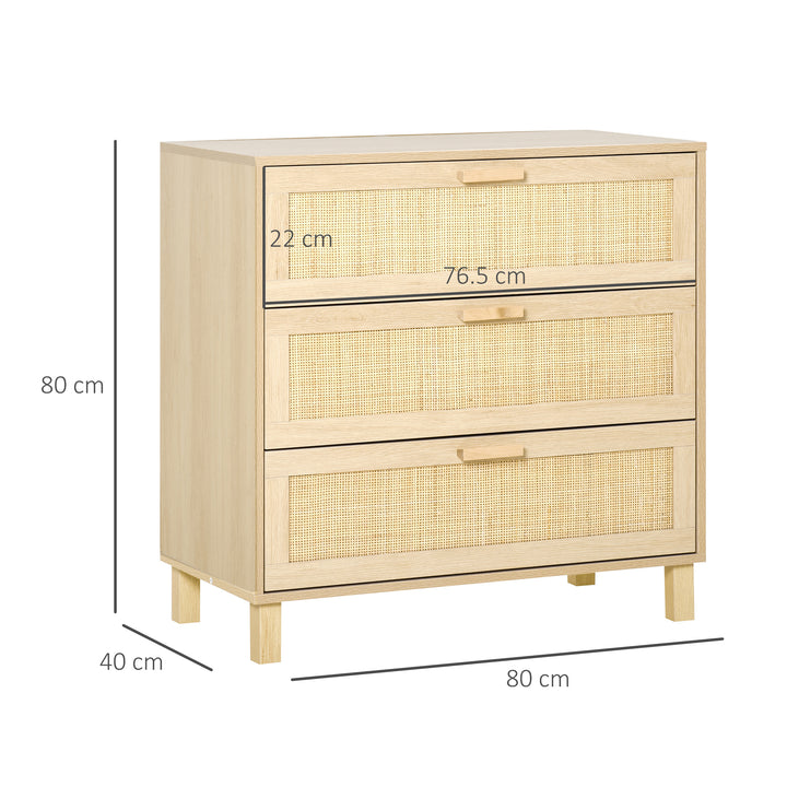 Wooden Storage Unit: 3-Drawer Cupboard for Versatile Home Organisation