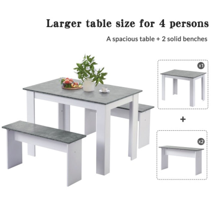 4-Seater Dining Set with Marble Top, Compact Design, Gray https://www.awin1.com/pclick.php?p=38826321847&a=1765756&m=17151 Aosom