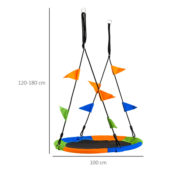 Kids' Tree Swing: Adjustable Rope & Waterproof Seat on Steel Frame for Backyard Play