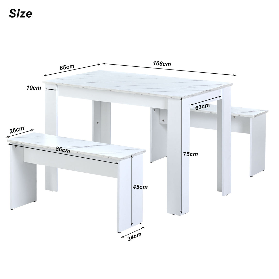 4-Seater Dining Set with Marble Top, Compact Design, White https://www.awin1.com/pclick.php?p=38826321848&a=1765756&m=17151 Aosom