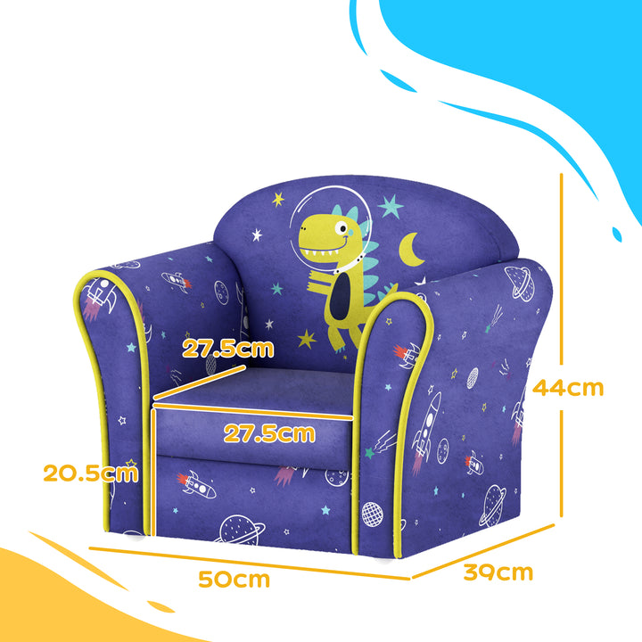 Kids Sofa Kids Couch Armchair with Stylish Planet and Dinosaurs Design