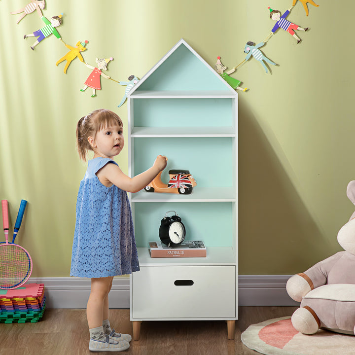 Children's 5-Tier Bookshelf with Drawer