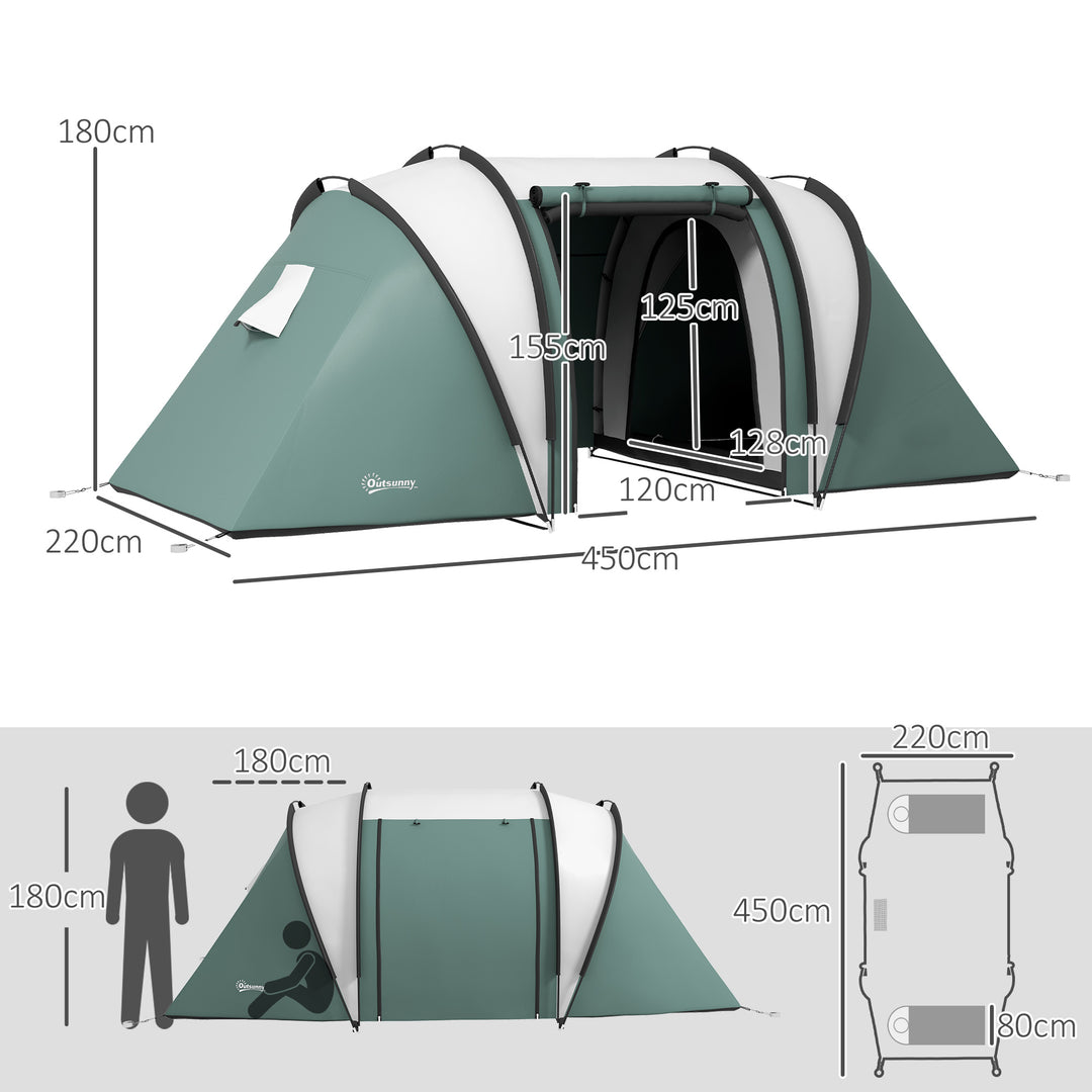 Camping Tent with 2 Bedrooms and Living Area