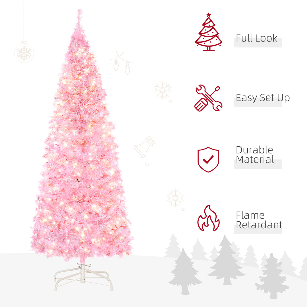 5' Tall Prelit Pencil Slim Artificial Christmas Tree with Realistic Branches