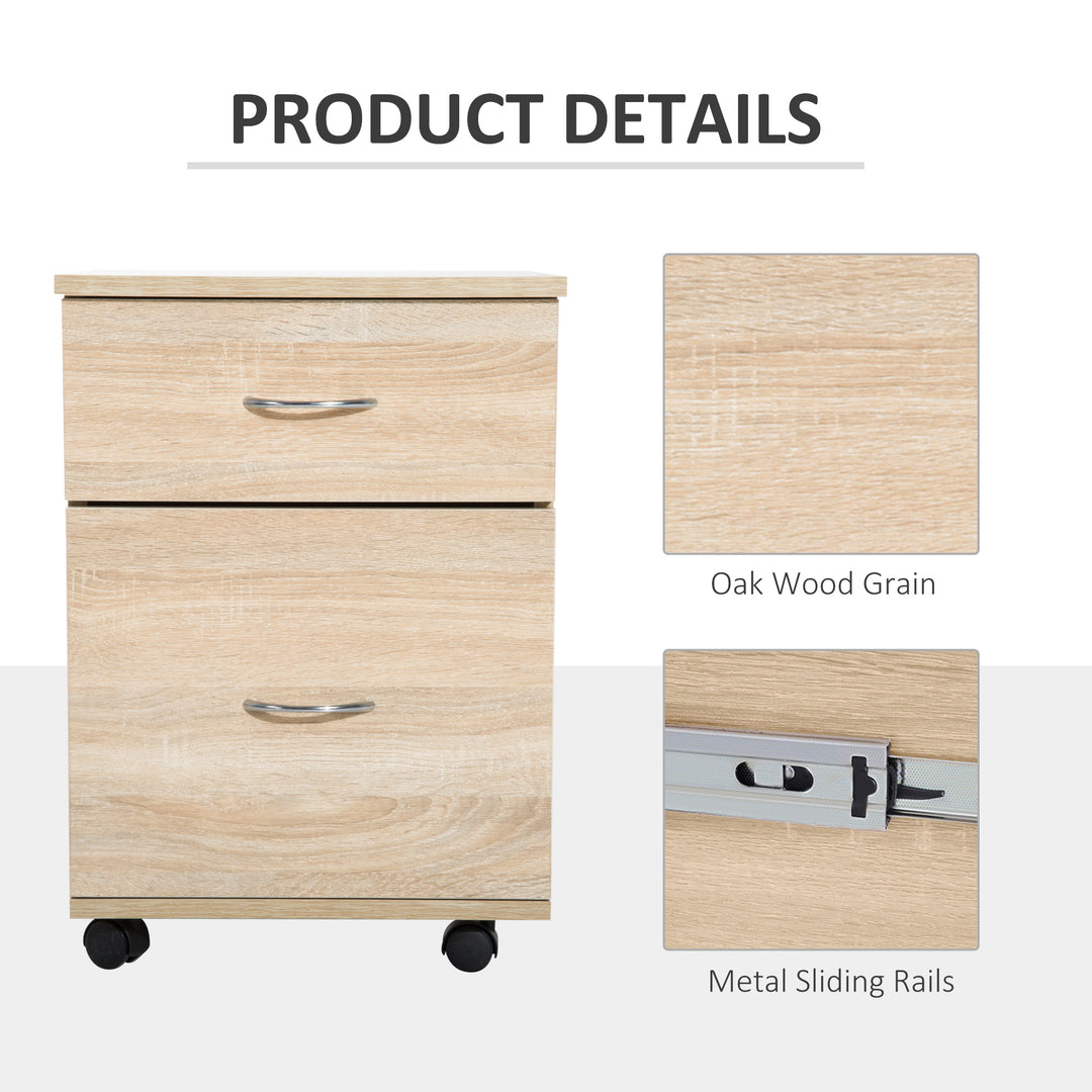 HOMCOM File Cabinet Cupboard Storage with Two Drawers