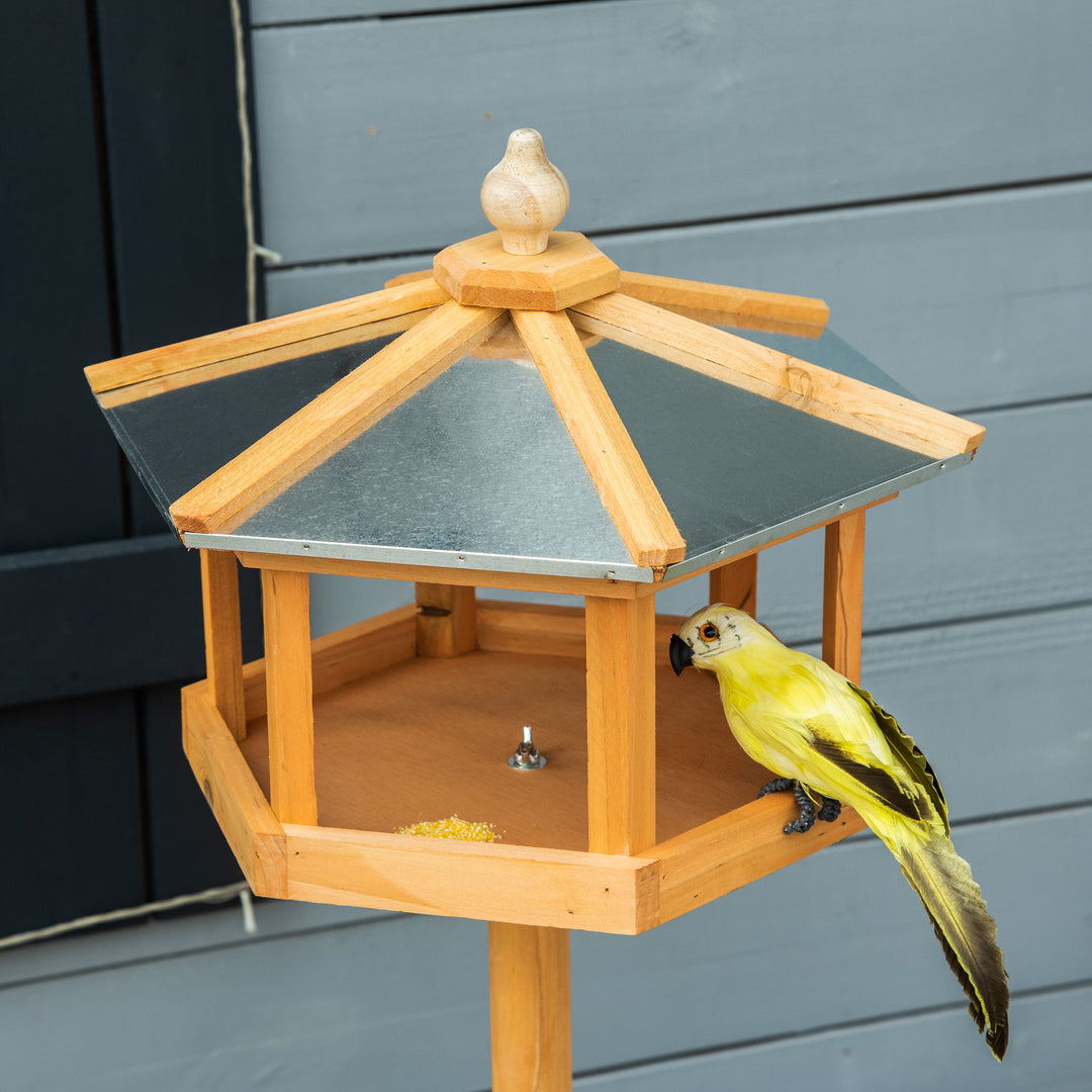 Deluxe Bird Stand Feeder Table Feeding Station Wooden Garden Wood Coop Parrot Stand 113cm High New