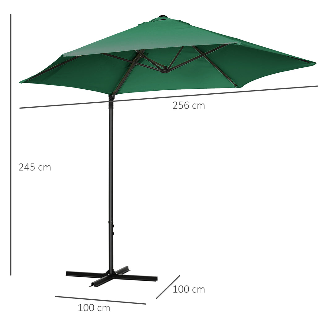 Waterproof Offset Roma Patio Umbrella: 2.5m Square Canopy with 360° Rotation