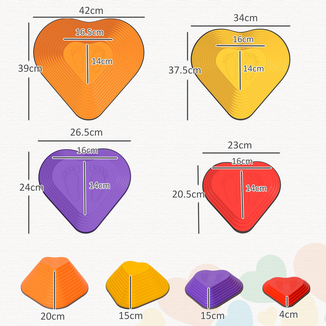 11PCs Heart-Shaped Kids Stepping Stones Balance & Motor Skills