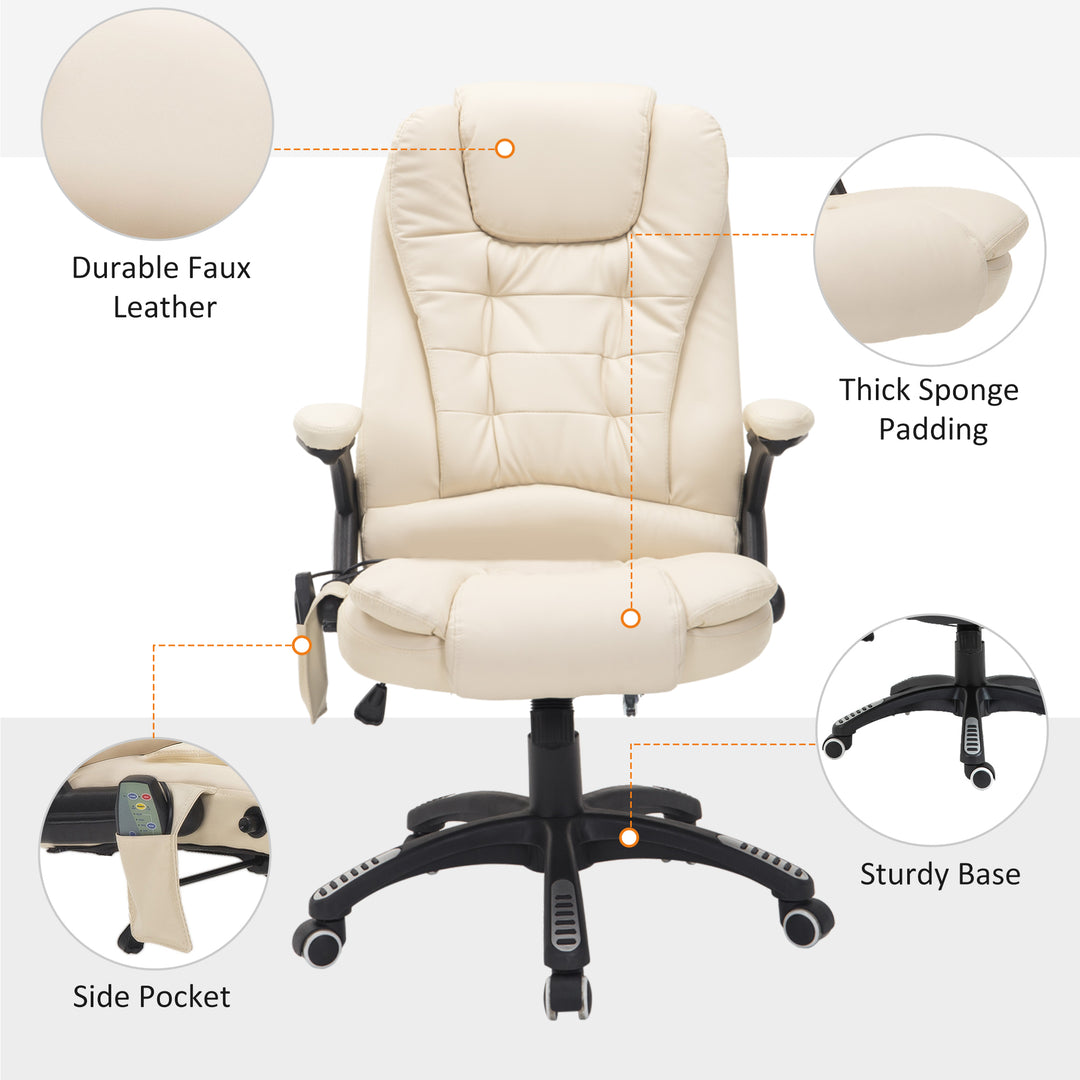 HOMCOM PU Leather Massage Chair, Beige