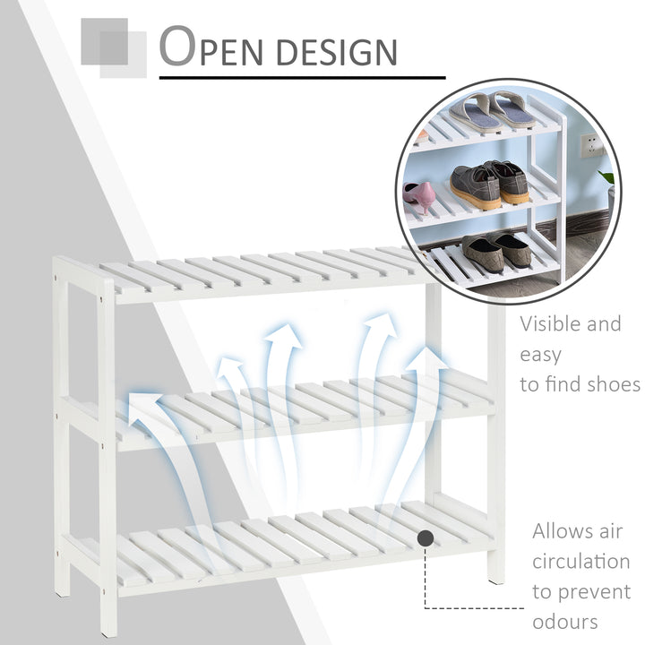 Shoe Sanctuary: 3-Tier Slatted Shoe Rack