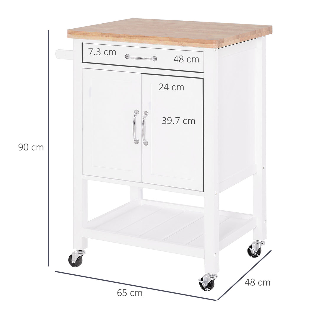 Kitchen Island W/ Drawer-White/Oak Colour