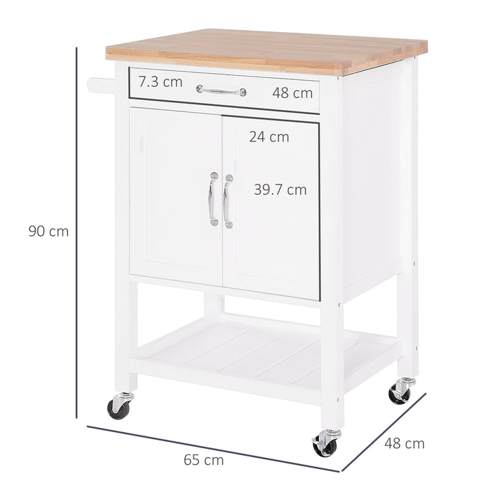 Kitchen Island W/ Drawer-White/Oak Colour