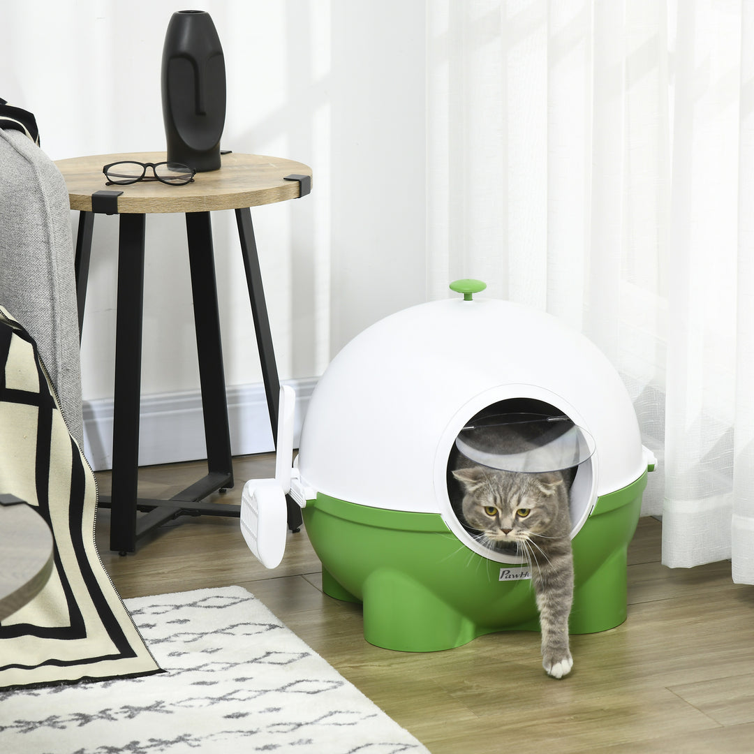 Large Cat Litter Box: Hooded Tray with Lid