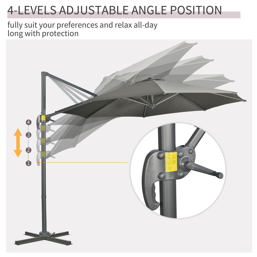 Cantilever Parasol: 3x3m with Cross Base