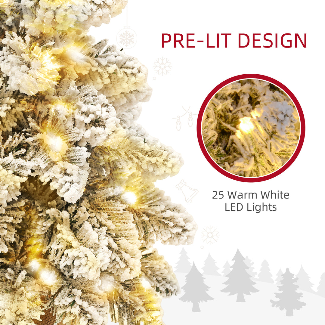 1.5ft Mini Artificial Christmas Trees with Lights Set of 2