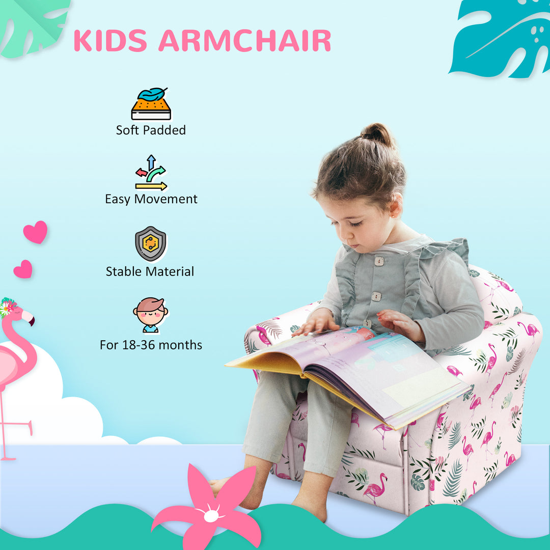 Kids Armchair with Flamingo Design