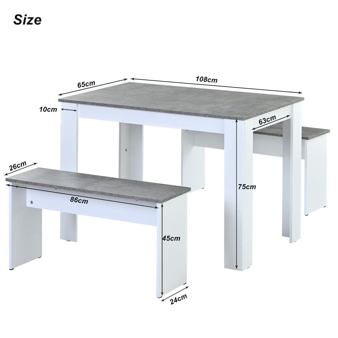 4-Seater Dining Set with Marble Top, Compact Design, Gray https://www.awin1.com/pclick.php?p=38826321847&a=1765756&m=17151 Aosom