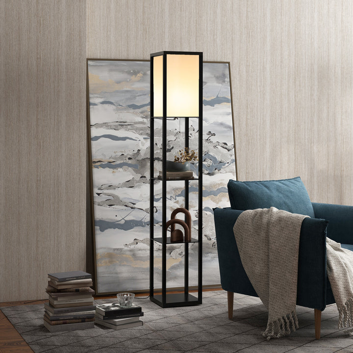 Floor Lamp with Shelves