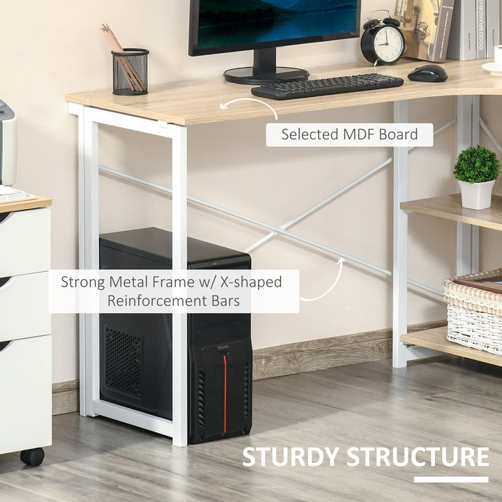 HOMCOM Folding L-Shaped Desk