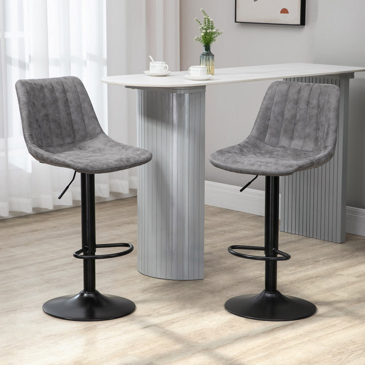 Adjustable Bar Stools Set of 2 Counter Height Barstools Dining Chairs 360Â° Swivel with Footrest for Home Pub