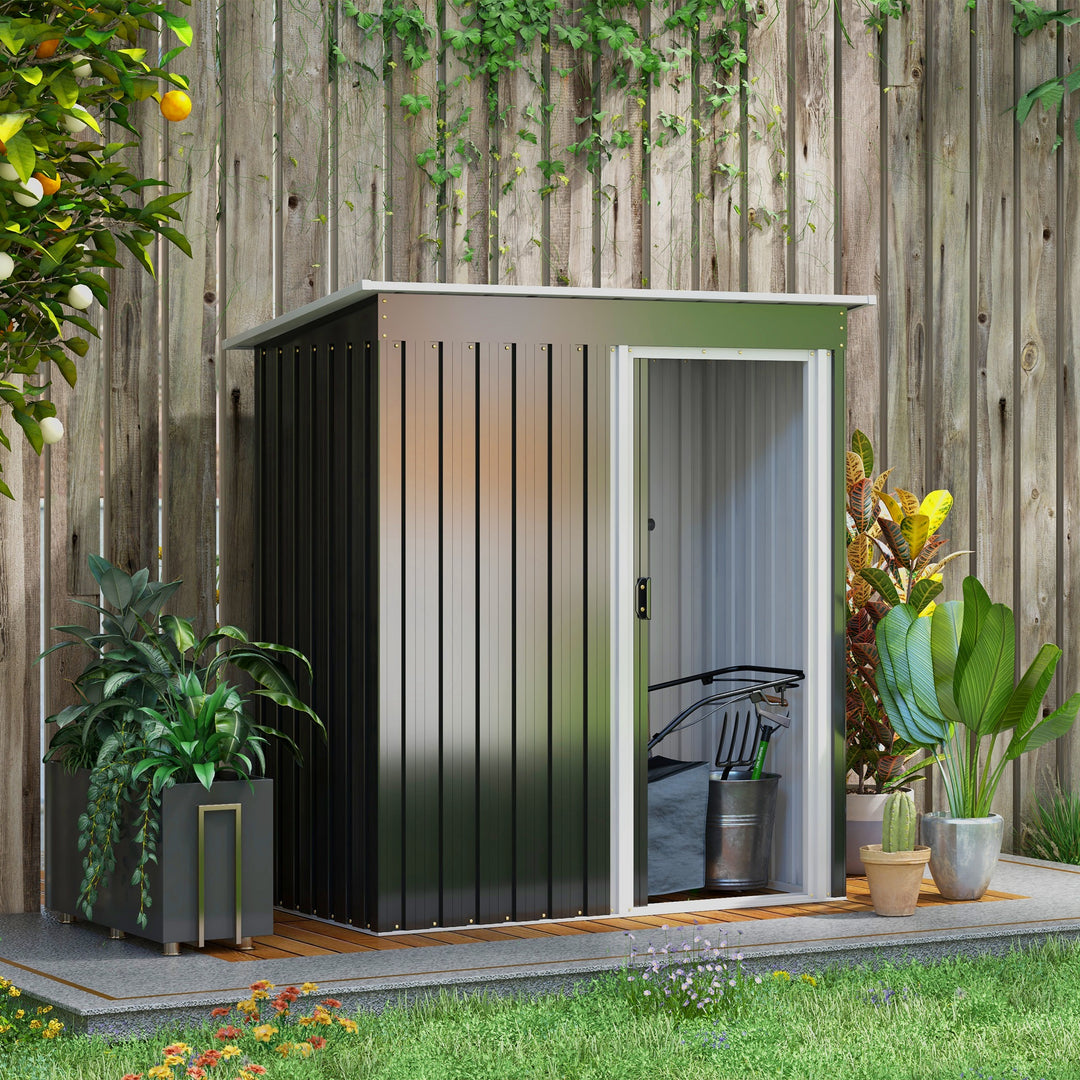 2 x 3ft Garden Storage Shed with Sliding Door and Sloped Roof Outdoor Equipment Tool Backyard