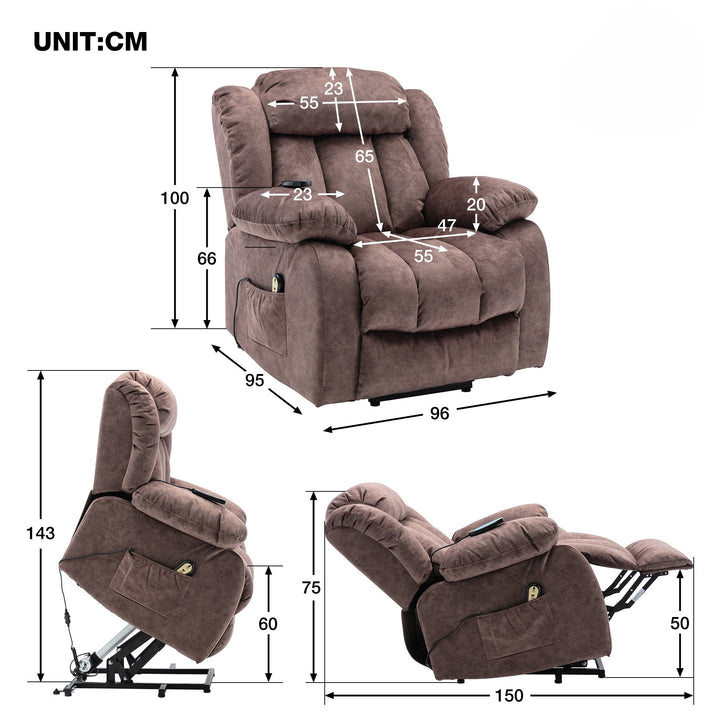 Power Lift Recliner Massage Chair with Heat and Vibration