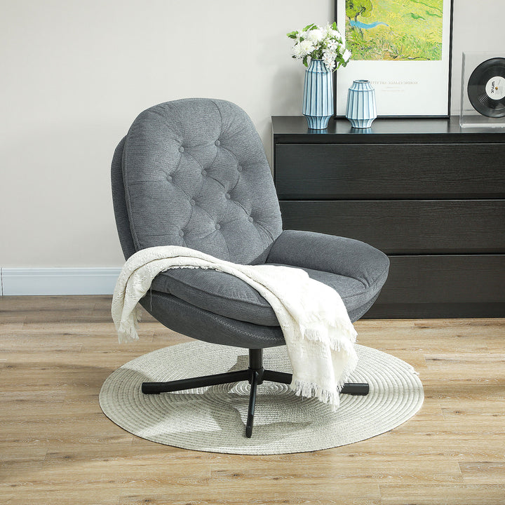 Armchair with 360 Degree Swivel and Wide Padded Seat