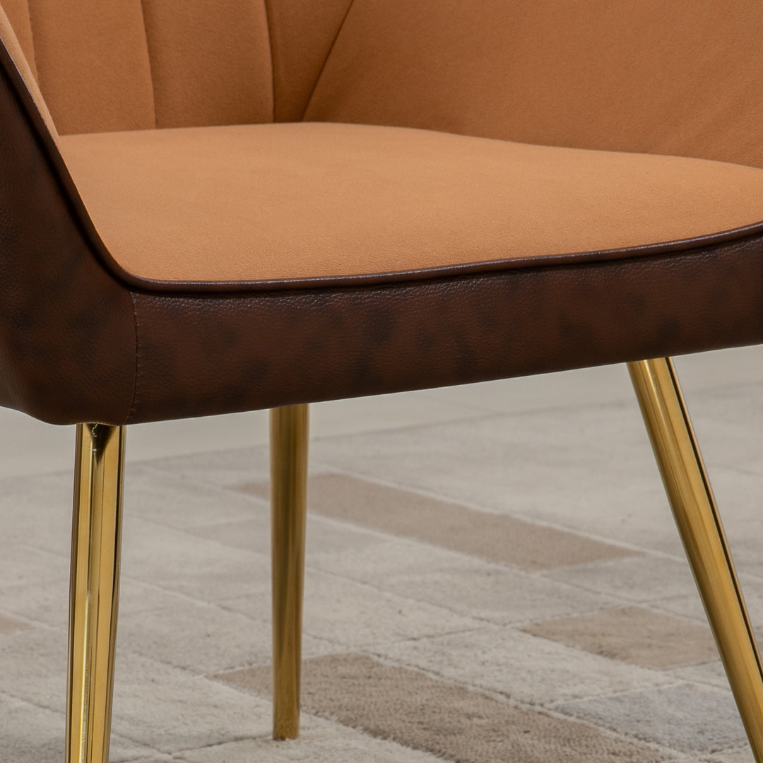 Modern Velvet Armchairs with Gold Steel Legs