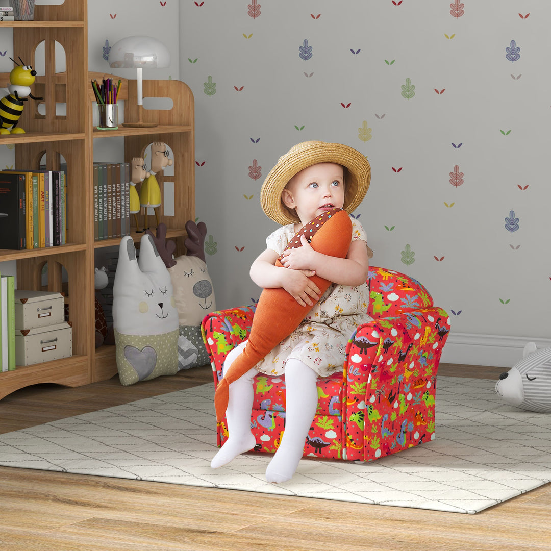 Kids Armchair with Dinosaur Design