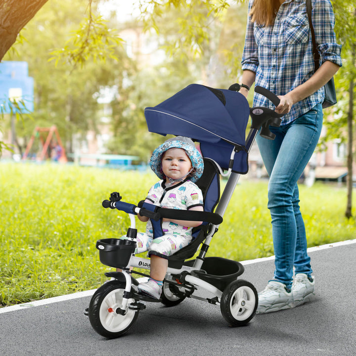 Metal Frame 4 in 1 Baby Push Tricycle with Parent Handle for 1-5 Years Old