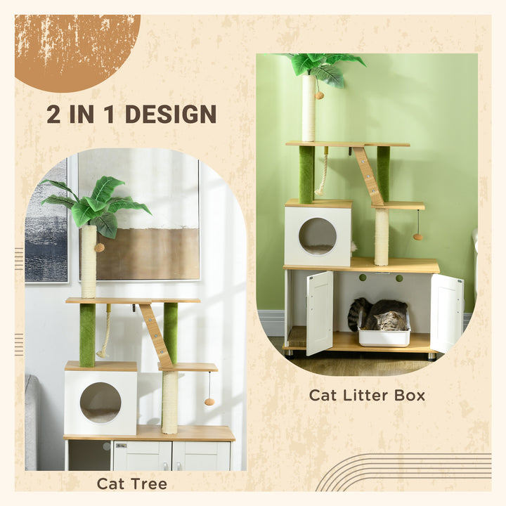 Cat Tree w/ Hidden Litter Box Enclosure