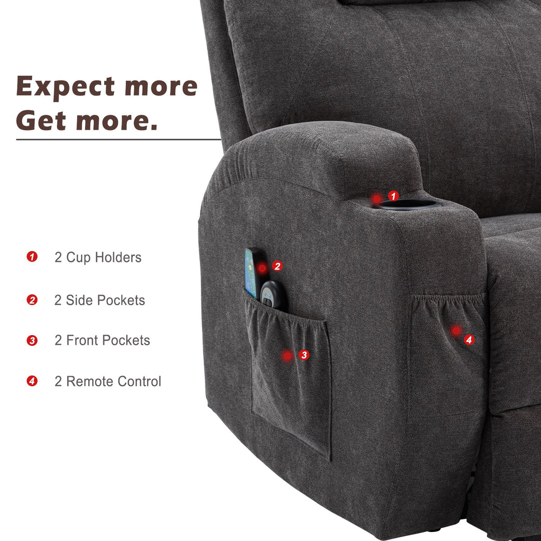 Power Lift Recliner Massage Chair with Heat and Electric Recliner Chair