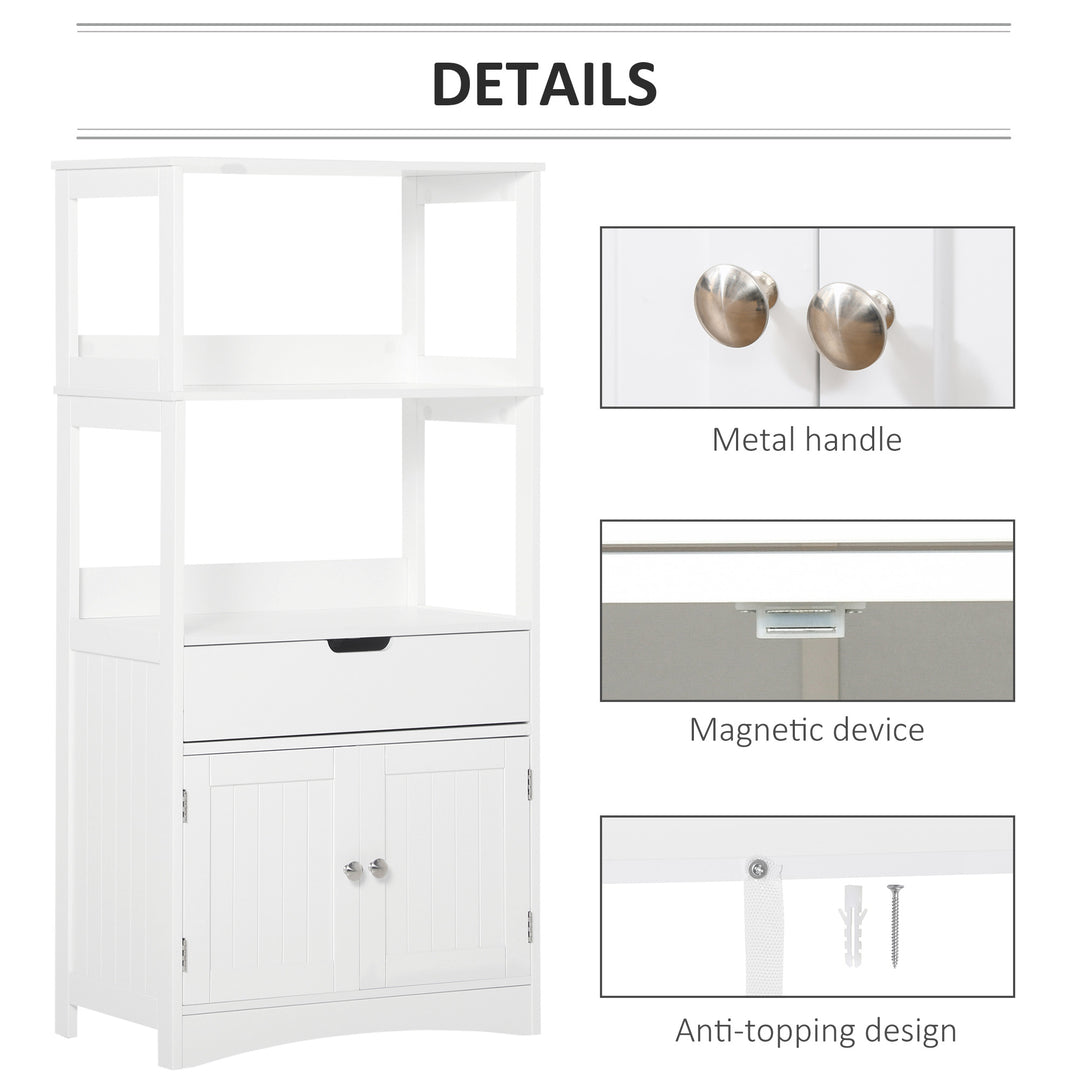 Kleankin Bathroom Cabinet with Shelves and Drawer