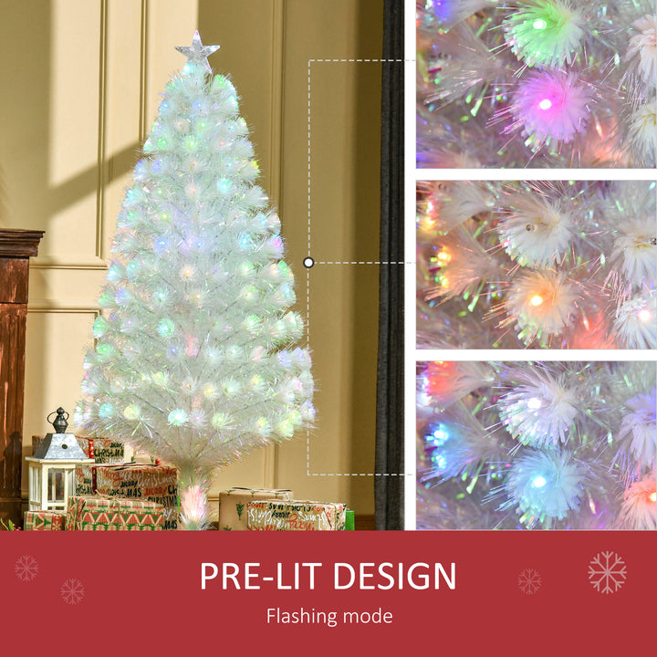 5 Feet Prelit Artificial Christmas Tree with Fiber Optic LED Light